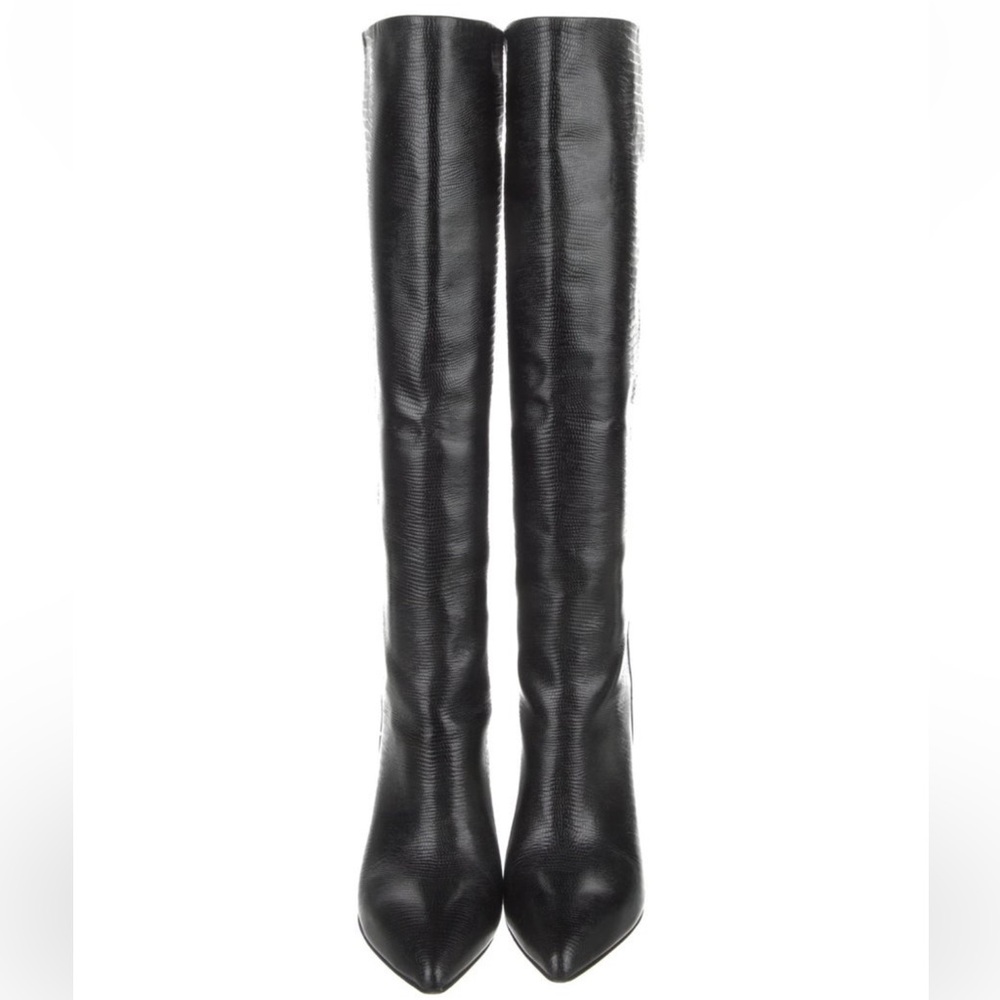 Paris Texas Anja Croco Block-Heel Knee Boots - Picture 3 of 5